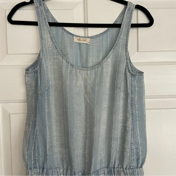 Bella Dahl Sleeveless Romper Blue and White - Picture 4 of 8